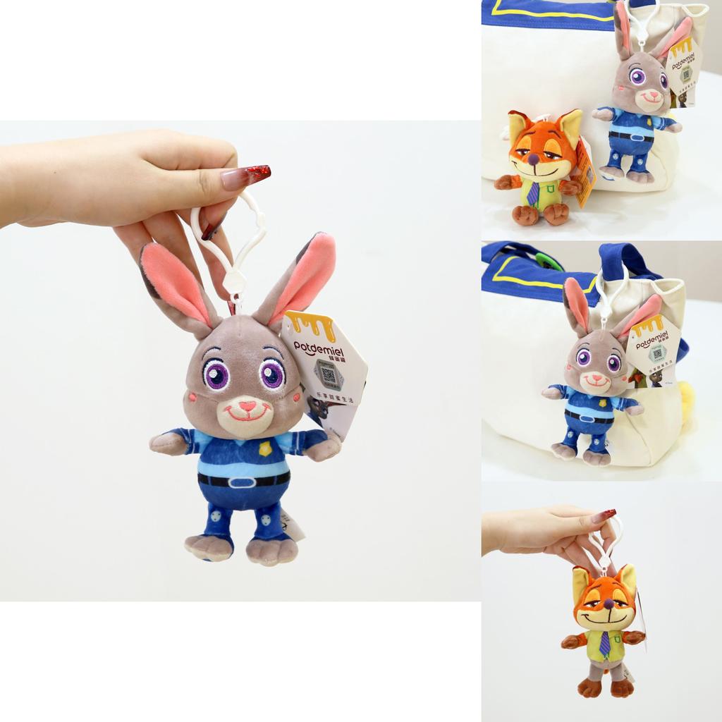 Zootopia Plush Keychain With Nick And Judy For Bag And Gift