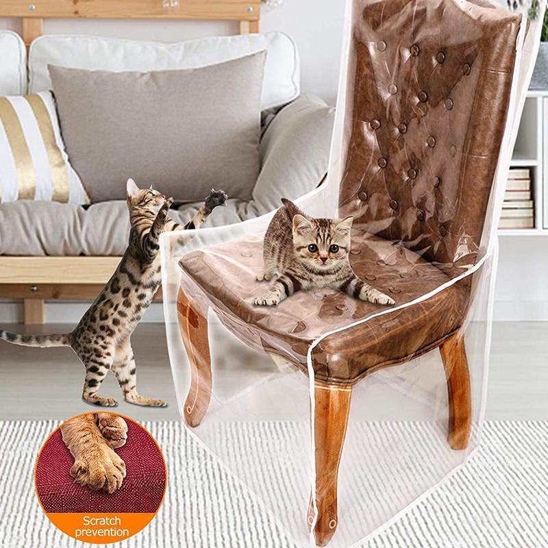 Waterproof Platstic PVC Clear All Dining Chair Slipcover Protector Away From Dust and Claws
