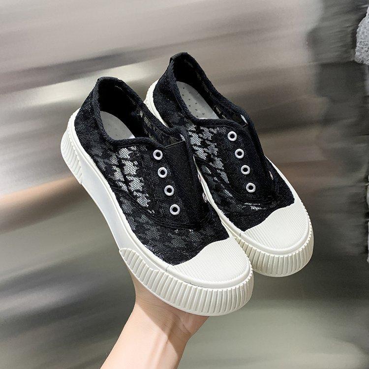 Wholesale Women's Shoes Spring and Autumn New Rubber Mesh Breathable Slip-on Sports Casual Shoes Mixed Batch