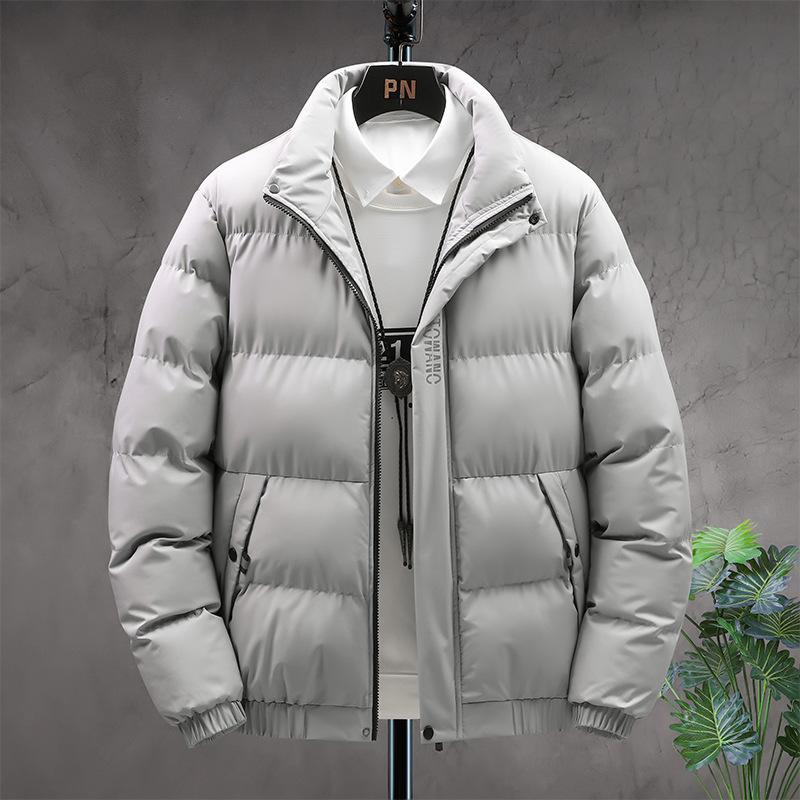 Winter Cotton Jacket Men's Youth Korean Version Thickened Cotton Jacket Winter Clothes Windproof and Warm Trendy Cotton Clothes