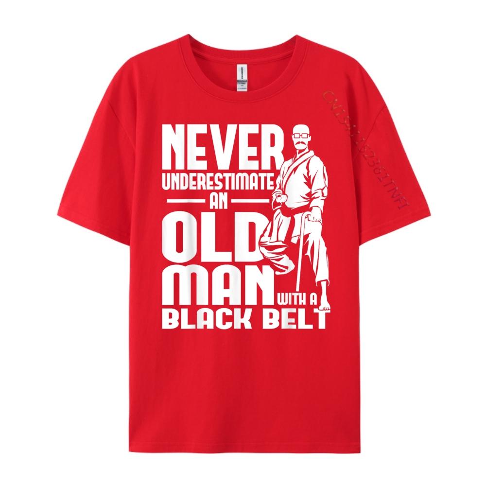 

Old Man With A Black Belt Karate Taekwondo Mma Graphic T Shirts 100% Cotton Fashionable and Trendy Tshirt Mens Tshirts S