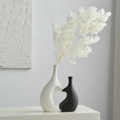 Kurutulmuş Çiçekler İçin Basit Seramik Vazo Ev Dekorasyonları Modern Stil Düğün Süslemeleri İçin Basit Vazolar Saksı Sevimli Oda Dekoru