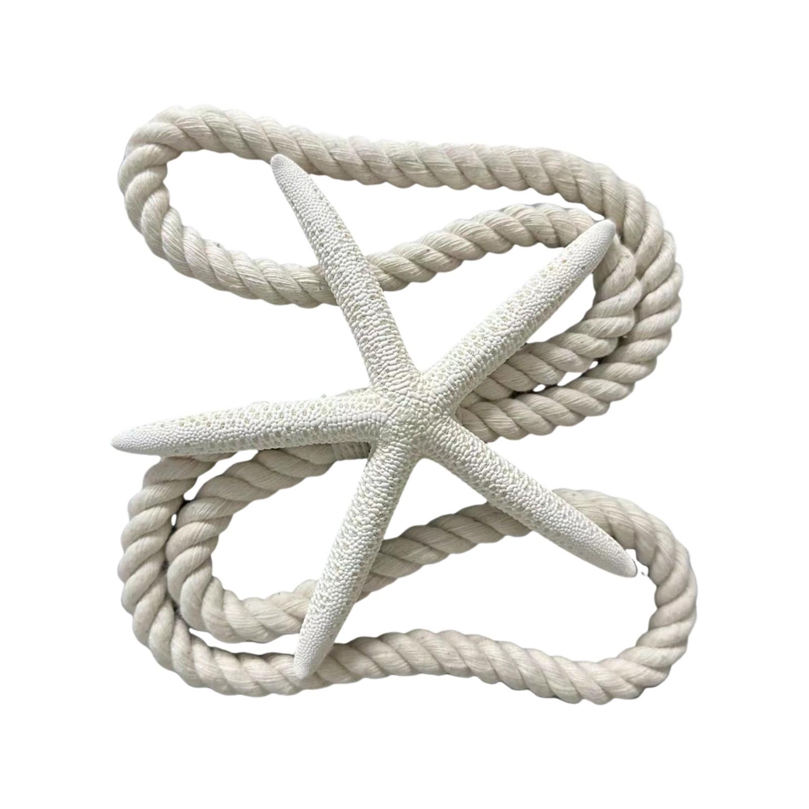 

Пряжка для штор в виде звезды с пятью пальцами, плетеный вручную шнур для подтяжки штор, украшение для штор, галстук, ремешок для галстука One Size белый