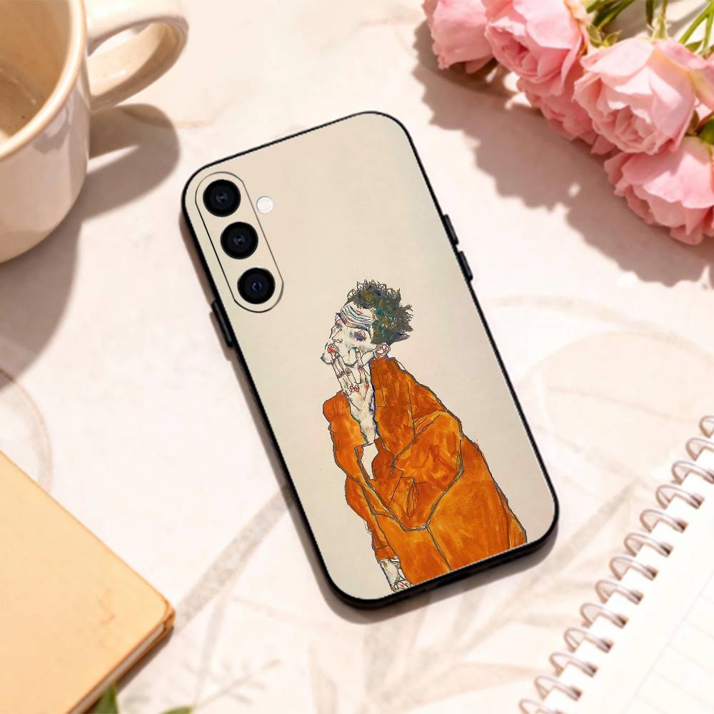 painter E-Egon S-Schiele phone Case For Samsung Galaxy A73,A72,A71,A70,A53,A52,A51,Others Soft Black Shell