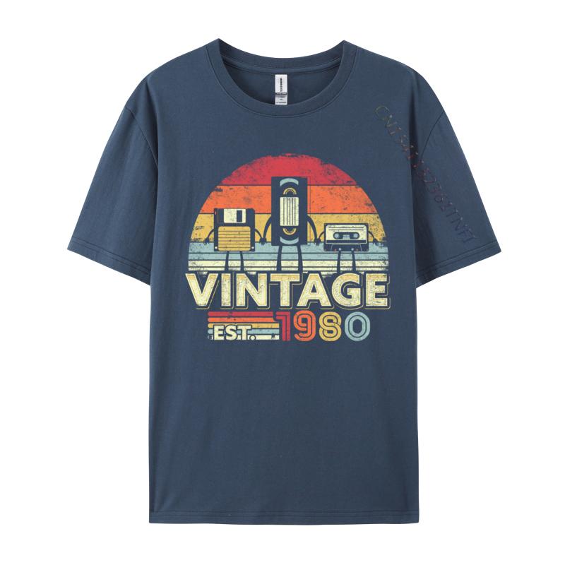 1980 Shirt Vintage 40th Birthday Funny Music Tech Europe Autumn Tops & Tees Normal T-Shirt Cute Birthday T Shirts Top Quality