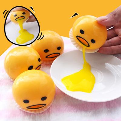 1/2Pcs Stress Relief Yolk Fidget Toy Cartoon Pig Bunny Watermelon Double-yolked Egg Squeeze Sensory Toy Hand Exercise Relaxation Stress Ball
