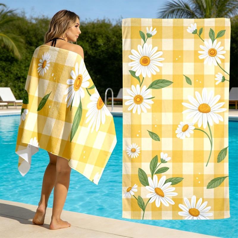 Mint White Vertical Stripe La Dolce Vita Lemon Script Print Microfiber Quick Dry Beach Towel Italian Coastal Holiday Bath Towel