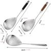 Home Stainless Steel Cooking Wooden Handle Draining Colander Spoon Food Strainer Soup Ladle Skimmer