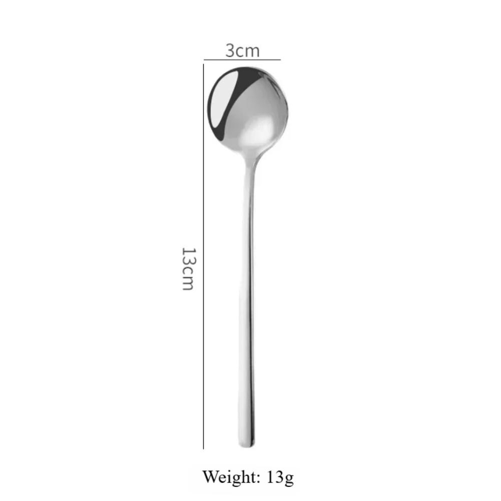 Stirring Spoon Crafted from 304 Stainless Steel Small Round Shape for Coffee Tea Desserts Mirror Finish Lightweight