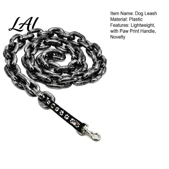 Small Pet Training Lead Big Chain Dog Leash Oversized Faux Metal Plastic Lightweight Birthday Gift for Owners Walking with Handle Puppies Cats