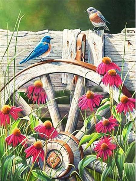 Diy Diamond Painting Bird Home Decor Mosaic Spring Flower Animal Embroidery Handmade Gift Wall Stickers