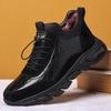 Winter New Leather Cowhide Wool Men's Cotton Shoes Fashion Sports Break Men's Shoes Velvet Warm Leather Shoes Tide