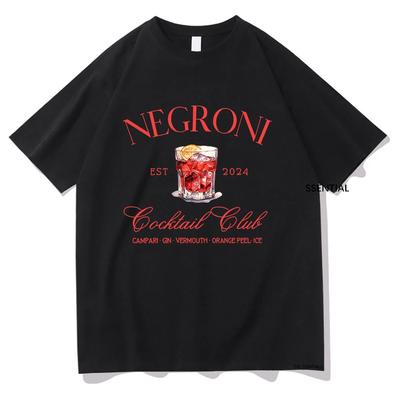 Negroni Social Club T-shirt Fashion Women's Clothing Harajuku Vintage T-shirt Unisex Street Top Pattern T-shirt