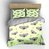 Cute Koala Pattern with Leaves Bedding Duvet Cover Set  (1*Duvet Cover 2*Pillowcases, without duvet insert)