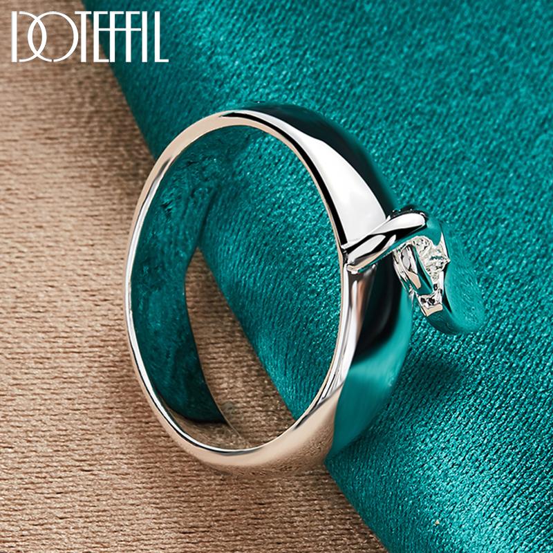 925 Sterling Silver Heart-shaped Lock Ring Fashion Wedding Jewelry