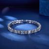 Unisex Trendy Classic Square Shaped Tennis Chain Bracelet CZ Rhodium Plated Copper with Cubic Zirconia for Parties