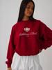 Artistic Print Retro Hoodie: European & American Fall/Winter 2025 Round Neck, Plus Velvet, Thickened Top