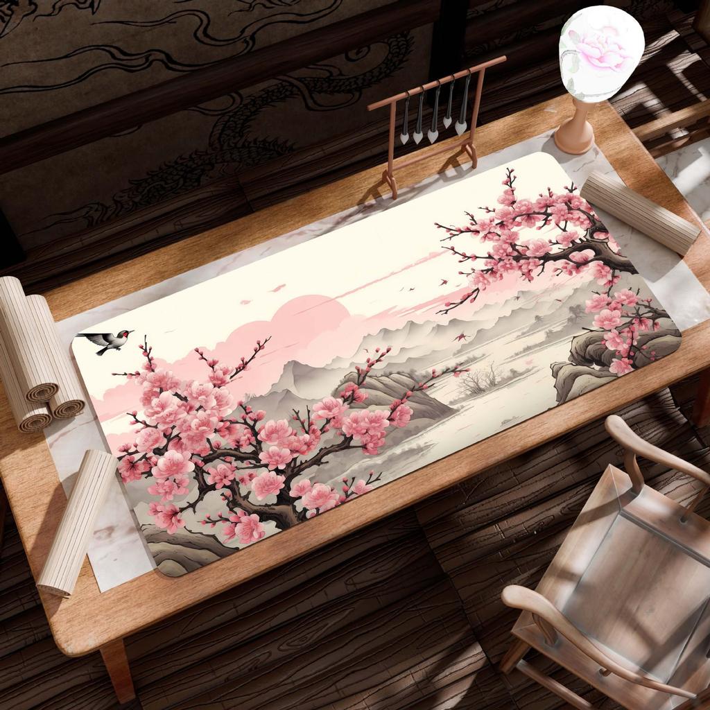 Extra Large Ancient Landscape Mouse Pad - Thick, Lock Edge, One-Piece Desk Mat