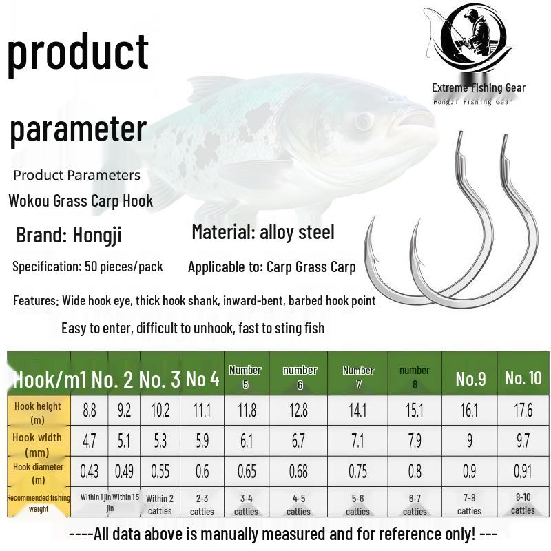 Wokou Xiaoxianlang Reinforced Carp & Grass Carp Automatic Flip Fishing Hooks