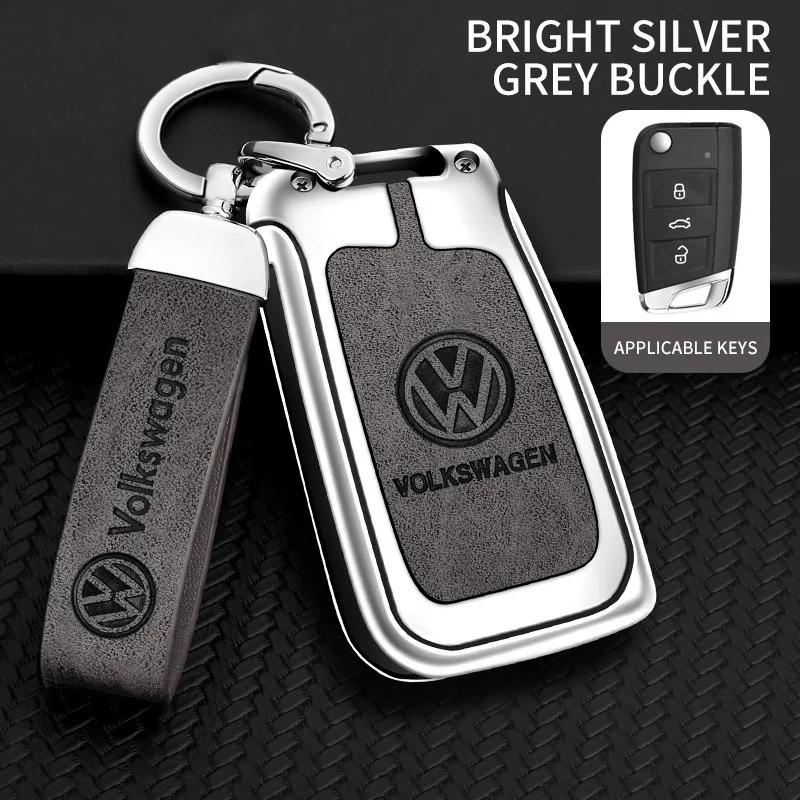 Dla VW Skórzane Etui Pokrowiec Obudowa na Kluczyk Samochodowy Do Volkswagen VW Polo Golf 7 MK7 Tiguan Passat Jetta E-golf Brelok Akcesoria