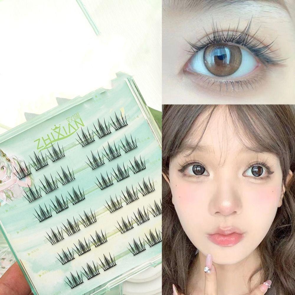 Individual Glue Free Cluster Eyelashes Lashes Extension Segmented Eyelashes Bundles  DIY