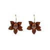 Gardenia White Coffee Petal Earrings - Silver, French Niche Design, Exquisite & Fairy-like.