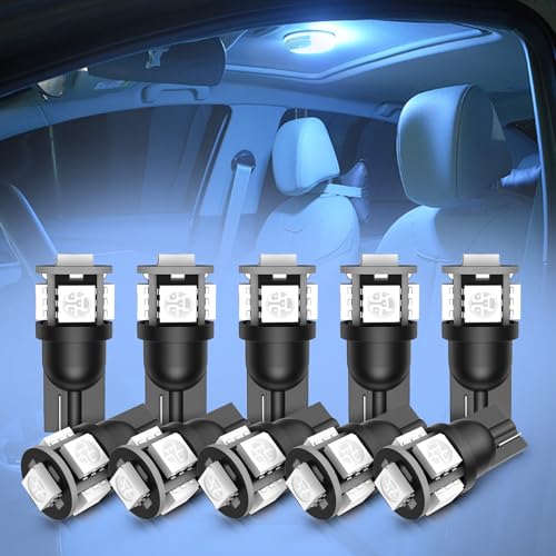 

Marsauto T10 LED License Plate Light for DC12V Vehicles, Non-polar, Position Lamp, Room Lamp, 8000K, Built-in Canceller, Luggage Lamp, High Brigh