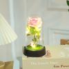 Eternal flower with glass cover, Valentine's Day Qixi Festival gift, creative desktop ornament atmosphere night light