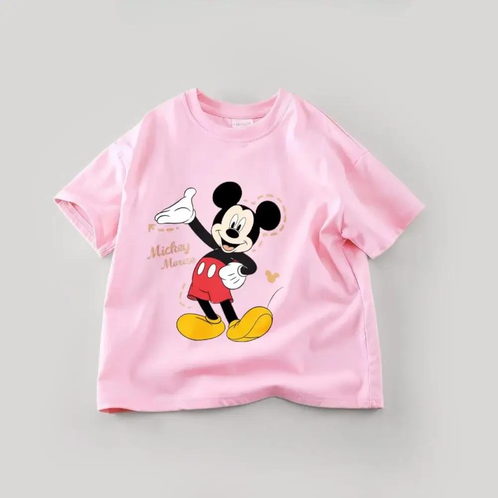 

Summer Mickey cartoon pattern children s short sleeved T-shirt 140