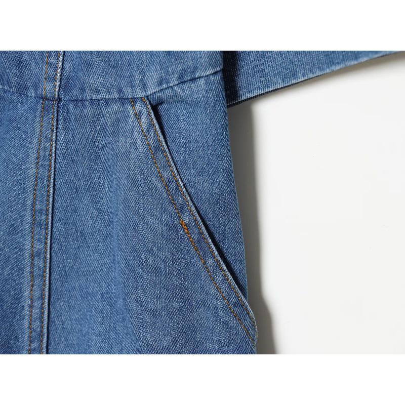 Handmade European & American Style Denim Shirt Dress - Women's 