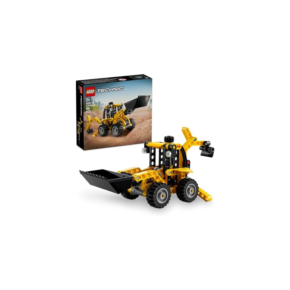 LEGO Technic Backhoe Loader Toy Building Set for Kids 7-9 Years Old Vehicle Model 42197