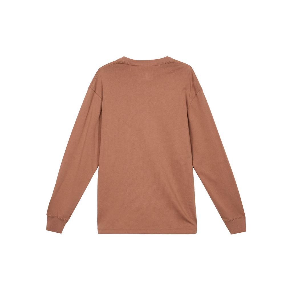 Jordan Flight Essentials Embroidered Lettering Loose Round Neck Long Sleeve T-Shirt Unisex Tops Vintage-Brown DN4428-256