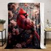 Cardinal Among Blossoms Blanket for All Seasons Blanket Lunch Break Throw Gift