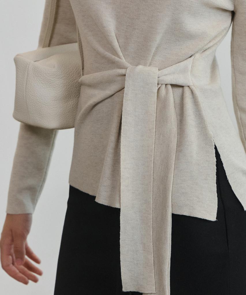 NON AND NON Boat Neck Tie Wrap Knit_Nfkn6600