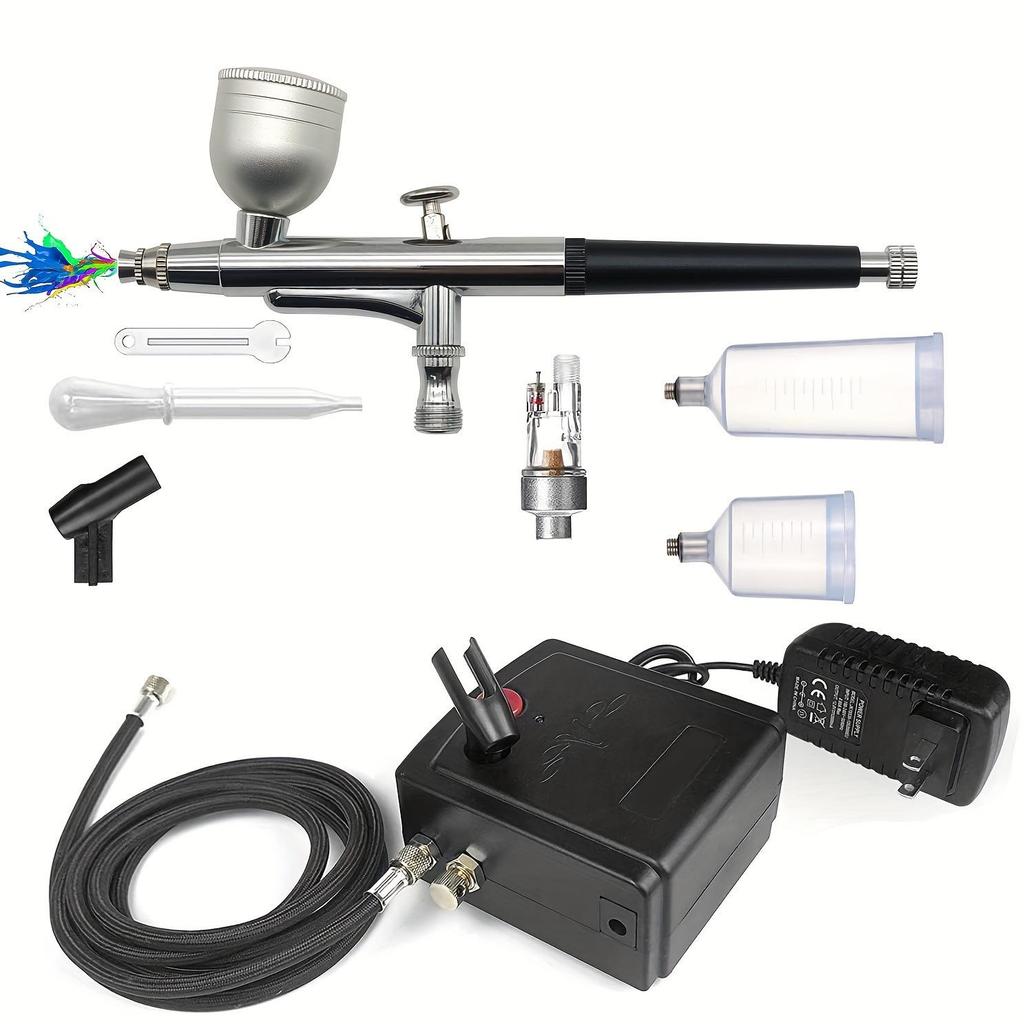 WZ100 Airbrush Compressor Set - Mini Plug-in Turtle Pump for Car, Furniture, and Model Touch-ups
