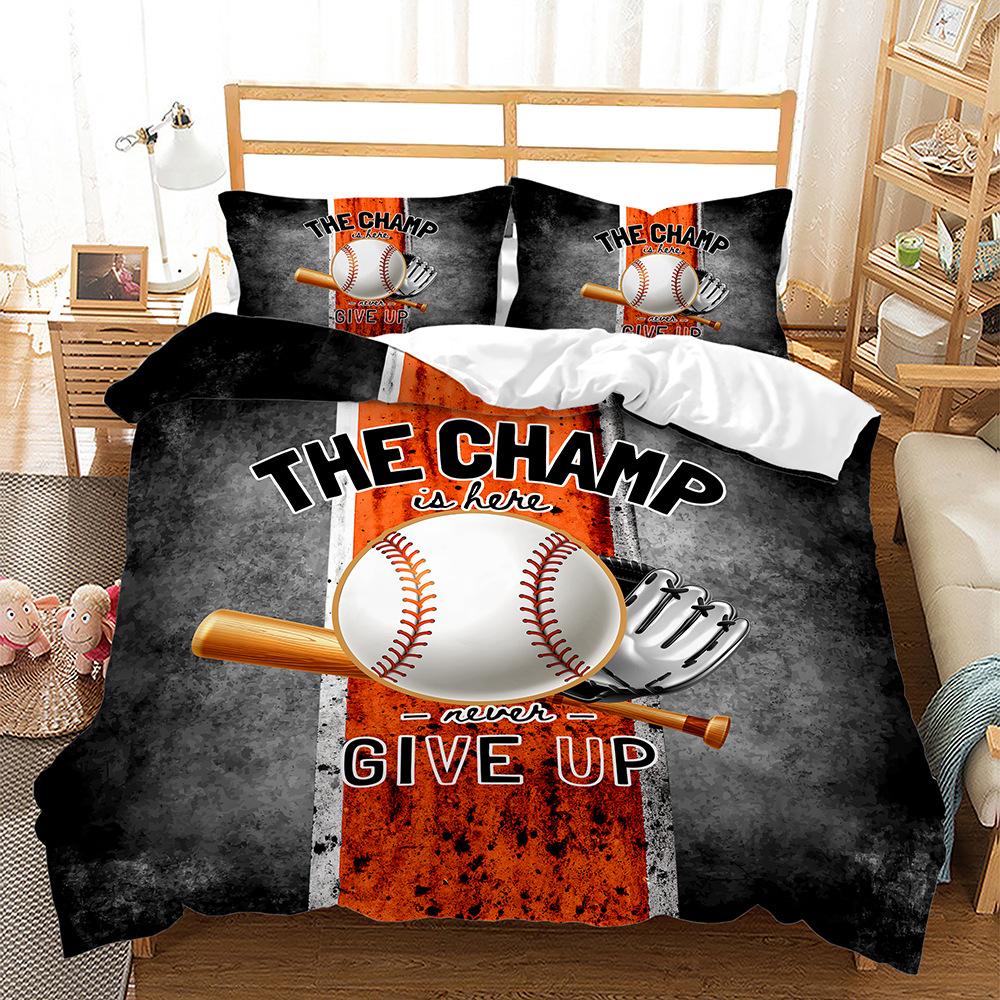 

Bed Three-Piece Sports Basketball Football Camping Trip 3D Digital Printing Kit 135 * 200 (two-piece set) 90g