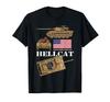 M18 Hellcat WW2 American Tank Destroyer Tank Diagram Flag T-Shirt