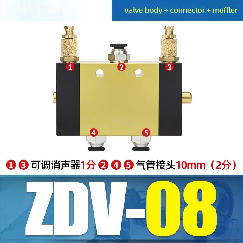 ZDV-08 Two-position five-way directional valve Automatic Speed Regulating Valve for Pneumatic Cylinder CNC Machine