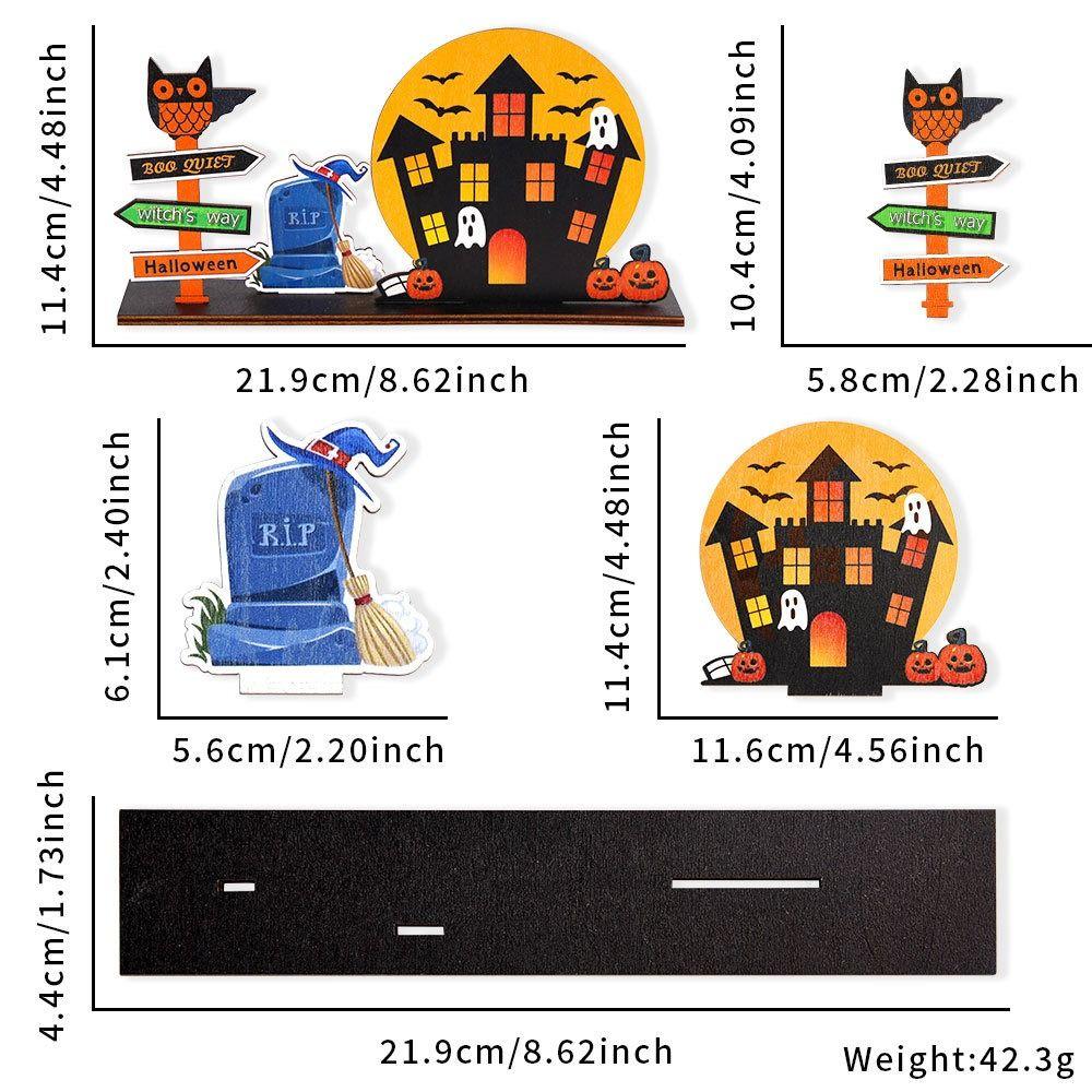 3D Ghost Castle Desktop Ornament Cartoon Halloween Decoration Stand Scene Layout