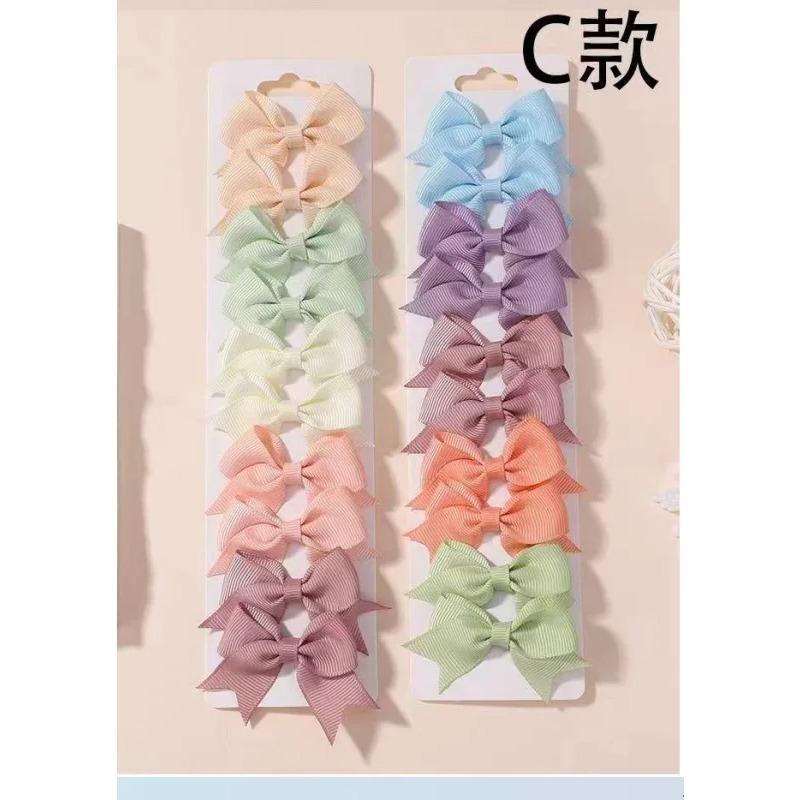 

20 шт./набор Милые мини-банты из грогрена Заколки для волос для маленьких девочек Конфетный цвет Принцесса Заколки-автоматы Детские аксессуары для волос