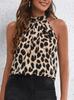 European beautiful women's leopard print suspender top, casual sleeveless vest