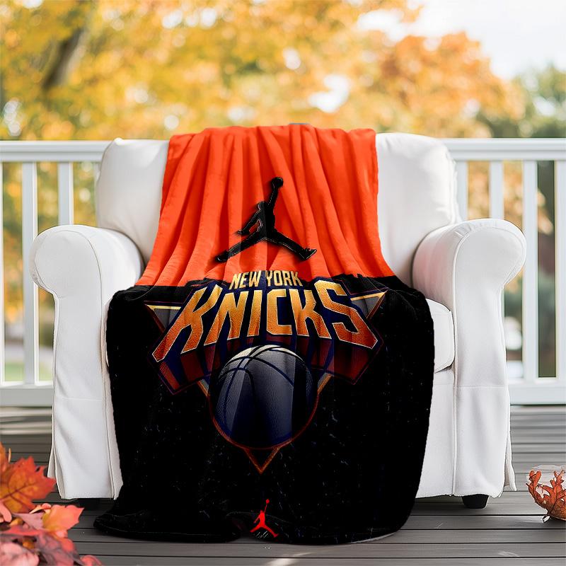 1 Stück New York Knicks Thema Decke - Digitaldruck, Polyester, Gemütlich für alle Jahreszeiten, Perfekt für draußen und Reisen