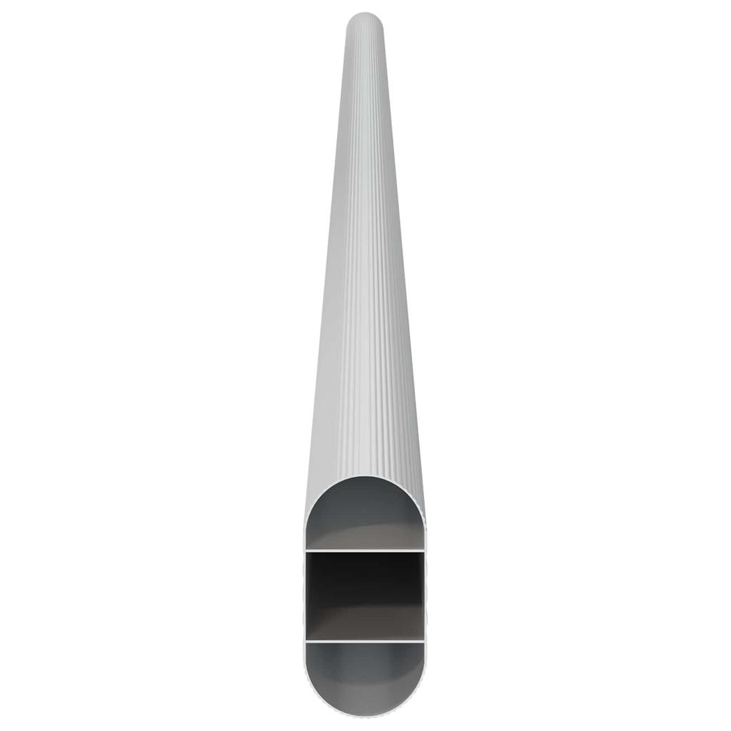 Clothes Rod 2 pcs Silver 664 x 15 x 29 mm Aluminium Alloy