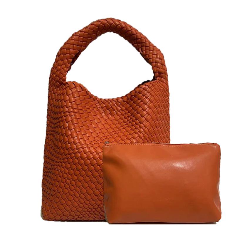 Women's Large Capacity Woven Shoulder Bag – Versatile Tote for Shopping, Commuting, and Everyday Use