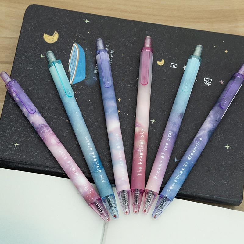 6pcs/lot Night Sky Series Neutral Pen Signature Pen Gift Pens Students Office Supplies Gel Pen Stati