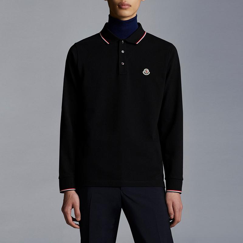 Moncler Logo Patch Long Sleeved Polo Shirt H20918B7010084556999