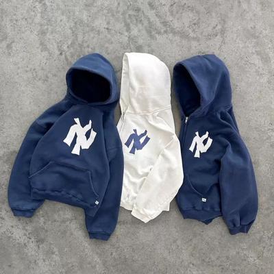 RogueWave Harajuku Retr Yeni Desen Baskılı Çiçek Açan Kazak Kapüşonlu Kazak Y2K Sokak Hip-Hop Günlük Bol Sweatshirt Çift Üst