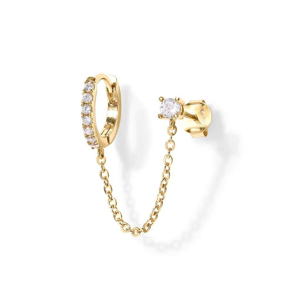 Joker Single-row Studded Earrings Ins Tassel Personalized Earrings Female Earrings (single Earrings)
