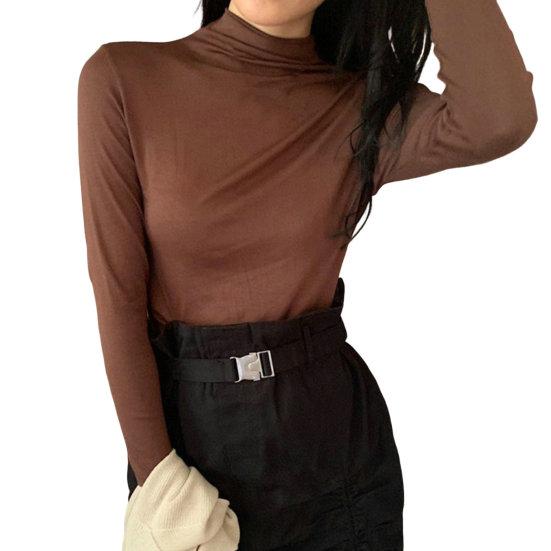 Top Intimo da Donna Accogliente Alta Elasticità Tessuto Morbido Top Intimo da Donna Blusa con Fondo T-Shirt Basic Top Intimo da Donna