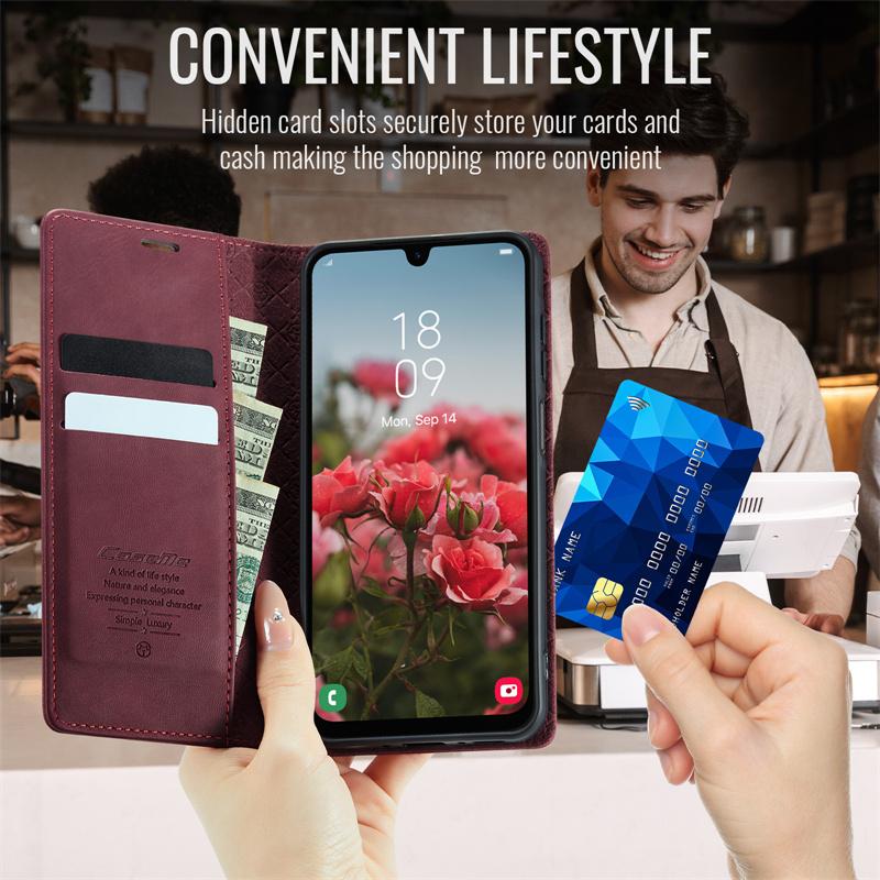 Magnetic Flip Leather Phone Case For Samsung Galaxy S25 FE S24 S23 Plus S22 S21 S20 Ultra A17 A56 A36 A16 A55 A35 A15 A54 A34 A14 A53 A13 Wallet Cover